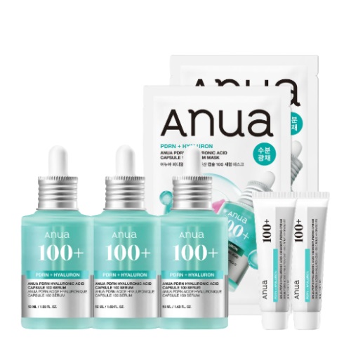ANUA PDRN Hyaluronic Acid Capsule 100 Serum 50ml x 3EA (cream 30ml*2,mask sheet 2ea)