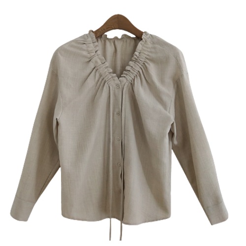 alittlebeat marvel frill blouse #Beige