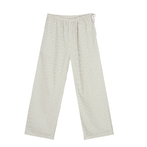 PUREDA Rosere Striped Wide Elastic Pants #Black Stripes Type : shot