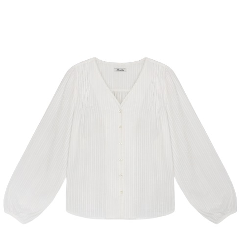 PUREDA Paella Jacquard Pintuck Blouse #Ivory