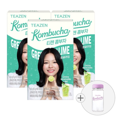 TEAZEN Kombucha Green Mandarin Lime 10sticks*3boxs (including bottle)