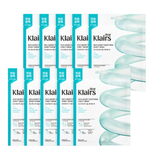 Dear, Klairs Rich Moist Soothing Sheet Mask 30ml x 10ea