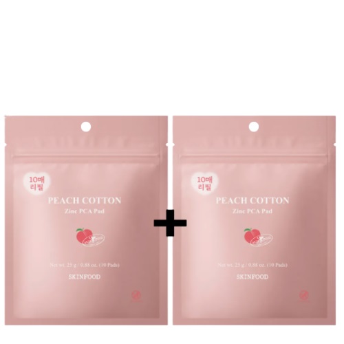 SKINFOOD Peach Cotton Zine PCA Pad Refill(10pads x 2ea)