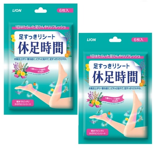 LION Kyusoku Jikan Cooling Sheets, Pack of 6 x 2 packs