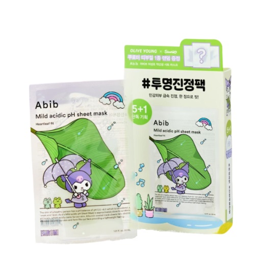 ABIB Mild acidic pH sheet mask Heartleaf Fit 30ml x 5ea (+1ea+Collectible Sticker)