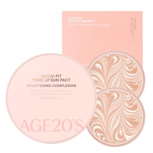 AGE20'S Glow-Fit Tone Up Sun Pact Case+Refill 2p SPF50+PA++++ Set