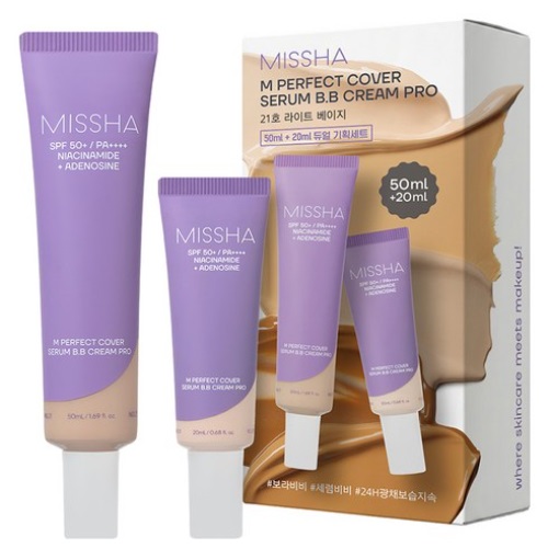 MISSHA M Perfect Cover Super B.B Cream Pro DUO SPF50+PA++++ 20ml+50ml Set