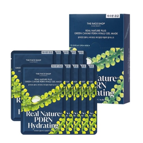 THE FACE SHOP Real Nature Plus Green Caviar PDRN Hyalu Gel Mask 20ml x 10ea