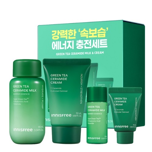 INNISFREE Green Tea Ceramide Milk & Cream 4items Set