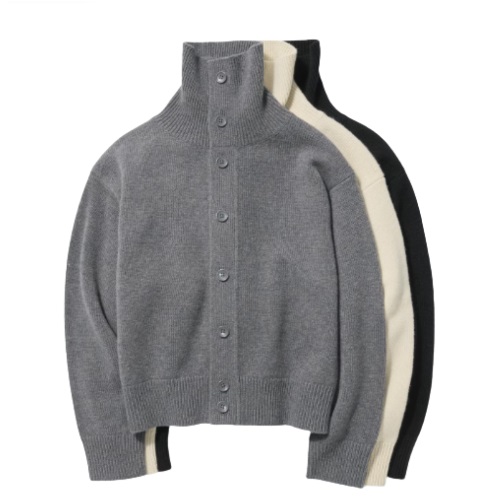UNIQLO Lambswool stand-collar cardigan