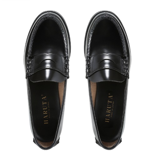 HARUTA Women's Cowhide Penny Loafers HS-304_BLACK