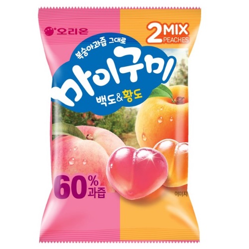 Orion My Gummy (White & Yellow Peach) Made with Real Peach Juice 66g
