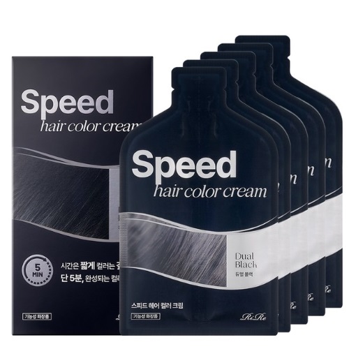 RiRe Speed Hair Color Cream 5-use supply, #Dual Black