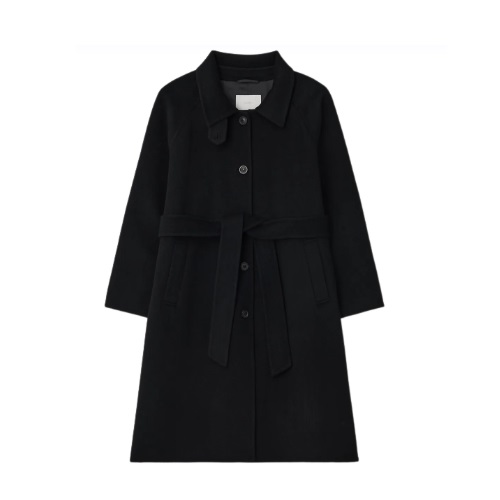 [29CM] LINGSEOUL handmade cashmere balmacan coat-black
