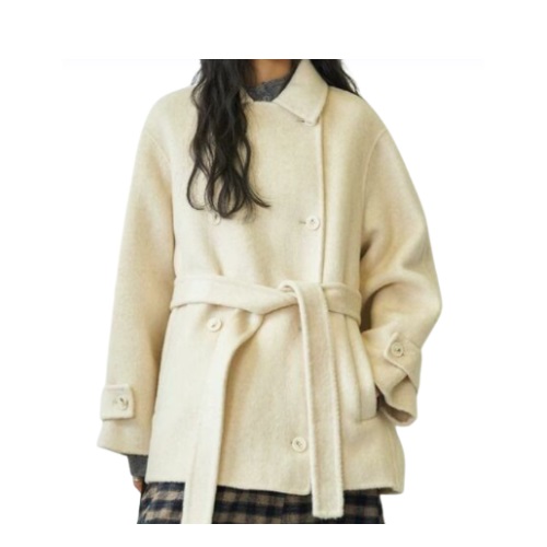 oldr [DEER&FLYER] Wool Blend Double-Breasted Coat [S/Dark Heather Gray (Pre-order)]