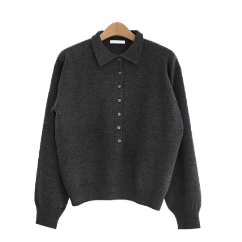 alittle-b deep collar knit (CHARCOAL) 