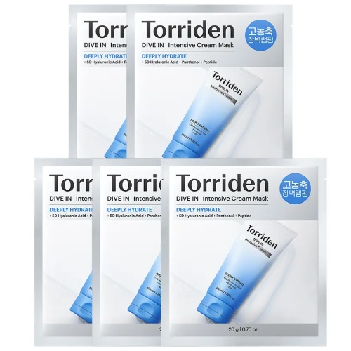 Torriden Dive In Low Molecular Hyaluronic Acid Intensive Cream Wrapping Mask 5 Sheets 